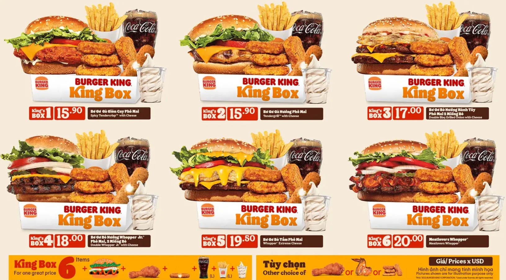 Burger King King Box Combo Menu