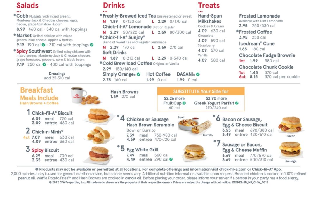 Chick-fil-A Menu with Prices
