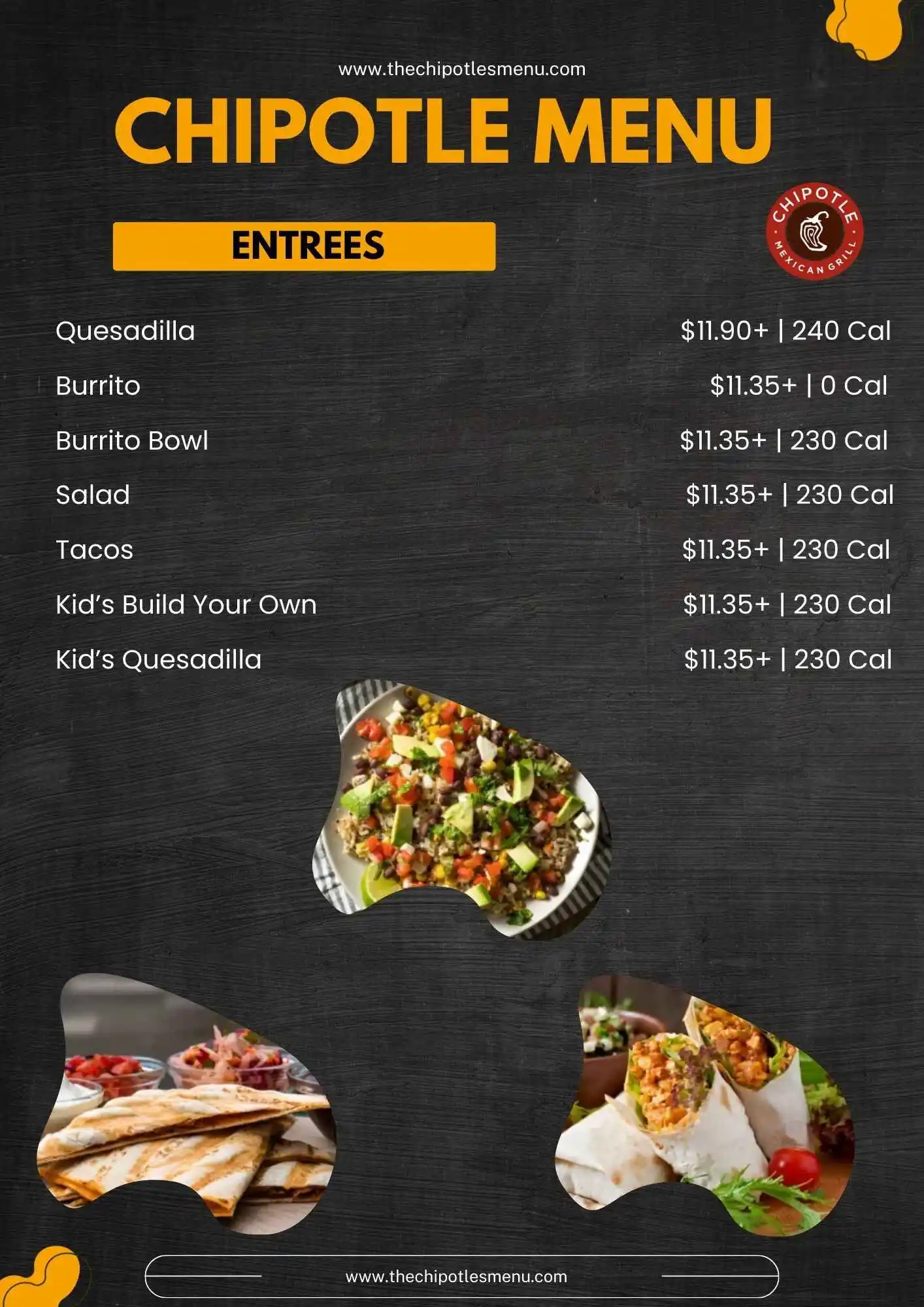Chipotle Menus  - Menu Examples, AI Menu Generator