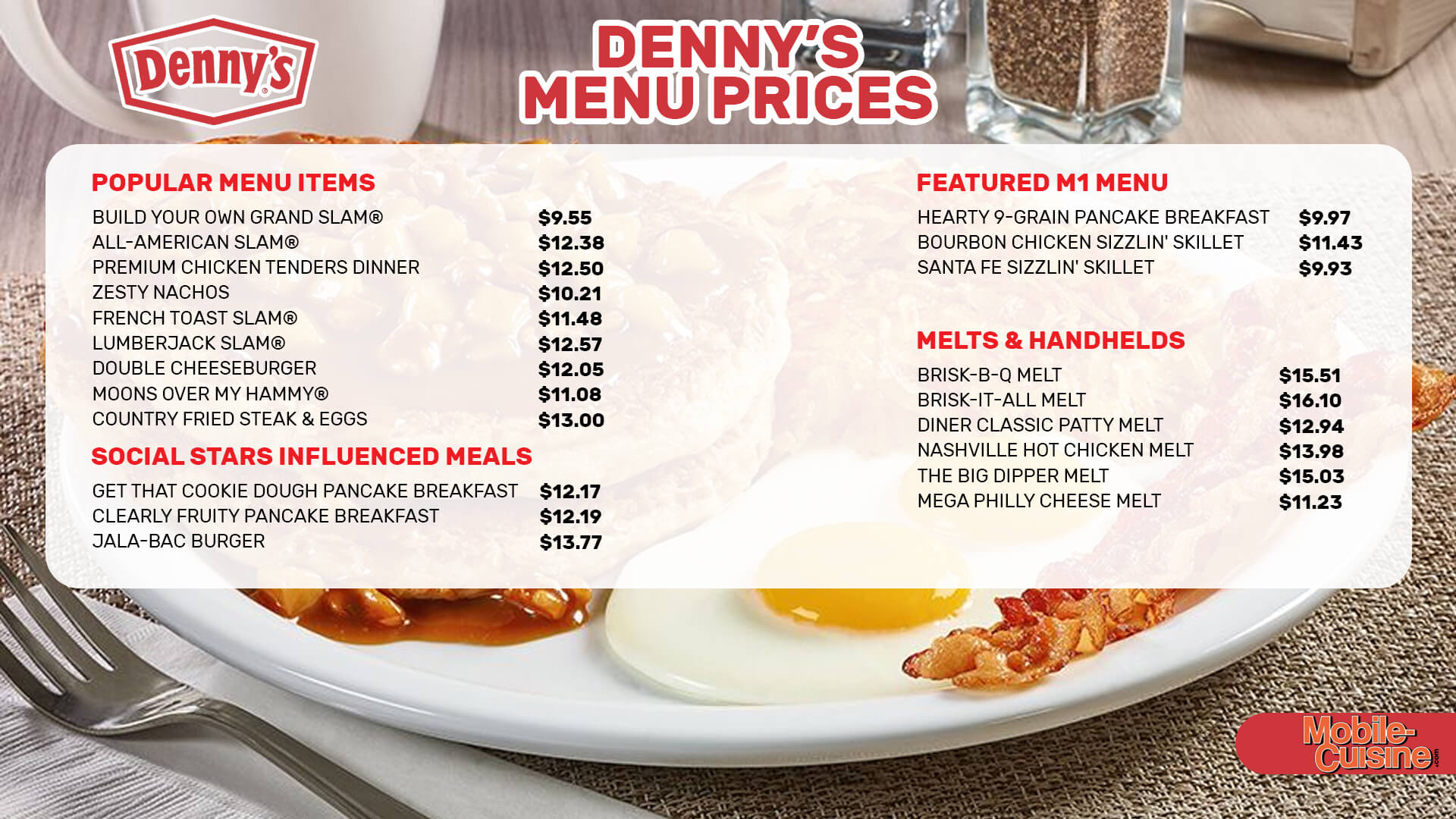 Denny's Menus  - Menu Examples, AI Menu Generator