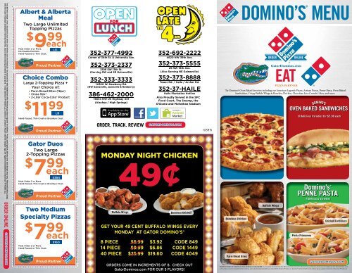 Domino’s Deals & Offers Menu
