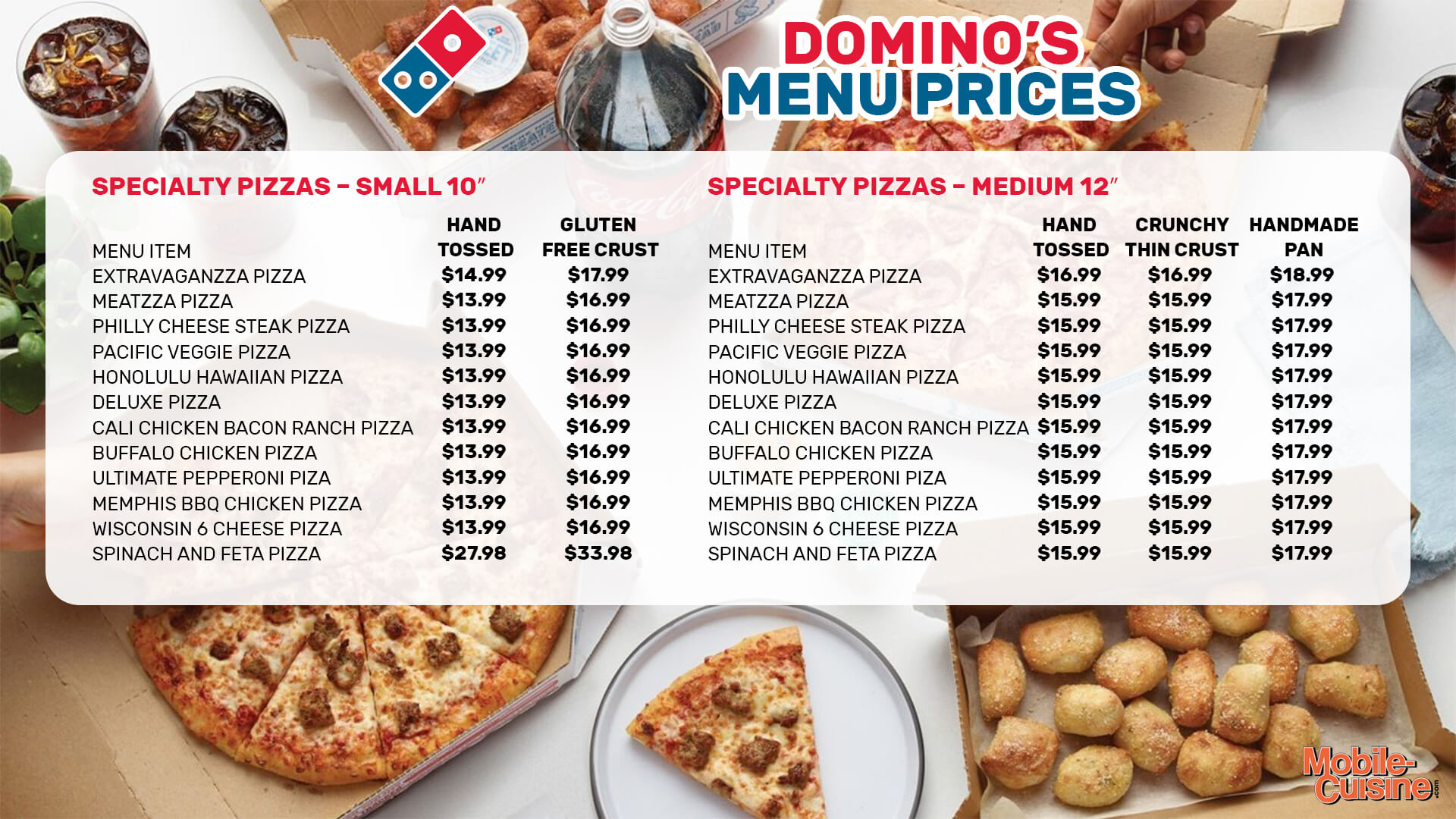 Domino’s Specialty Pizza Menu