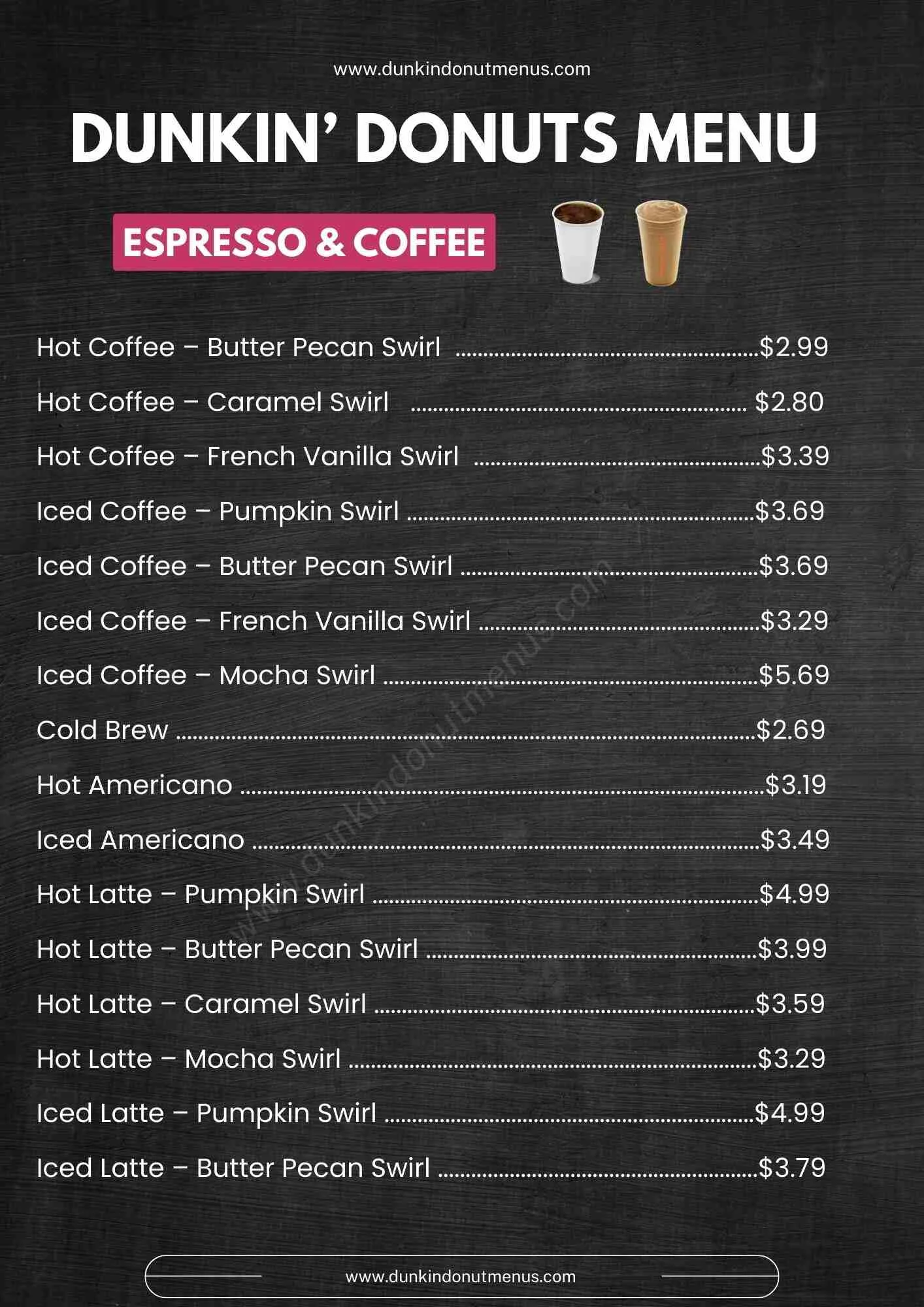 Dunkin' Menus  - Menu Examples, AI Menu Generator