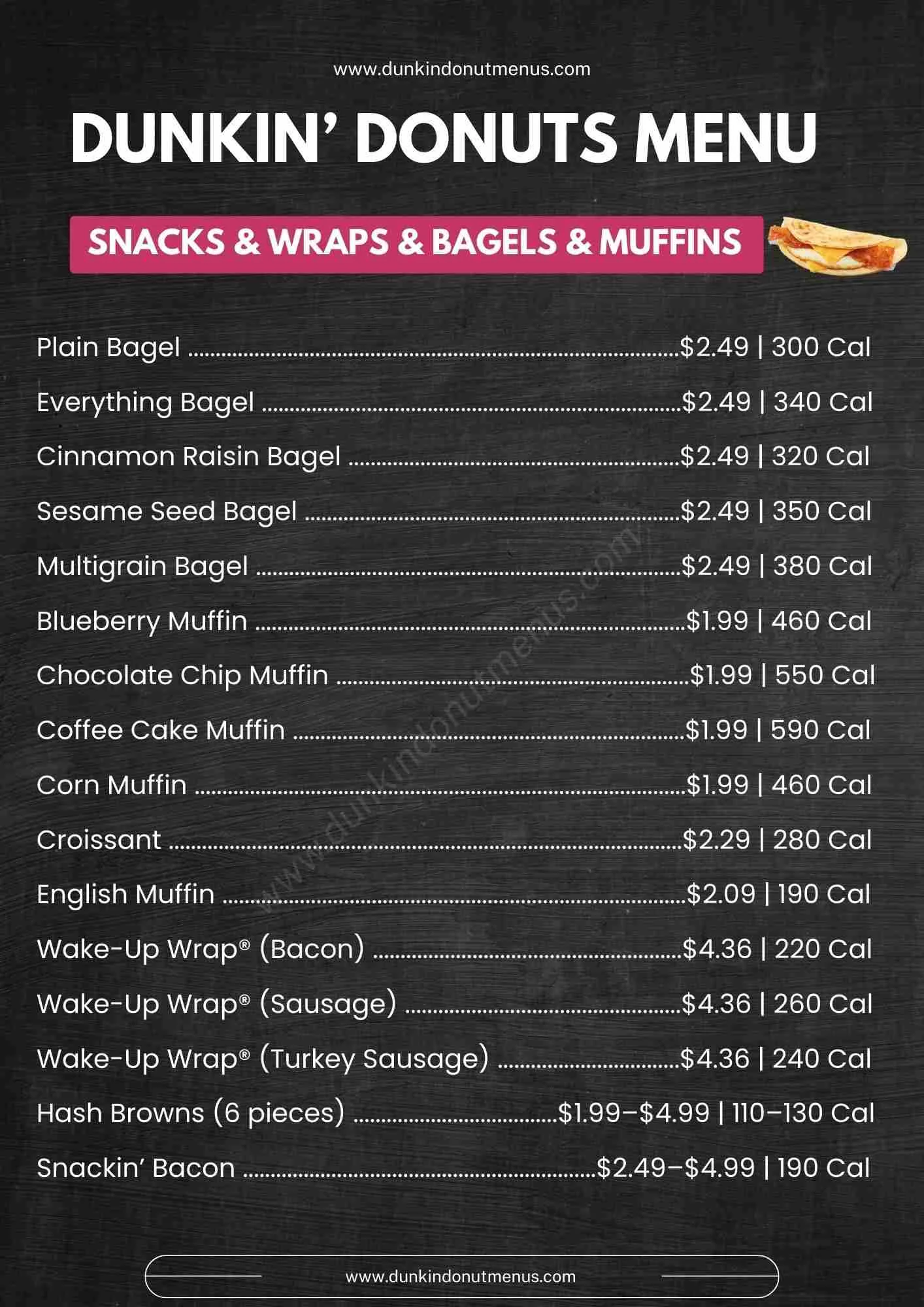 Dunkin' Menus  - Menu Examples, AI Menu Generator