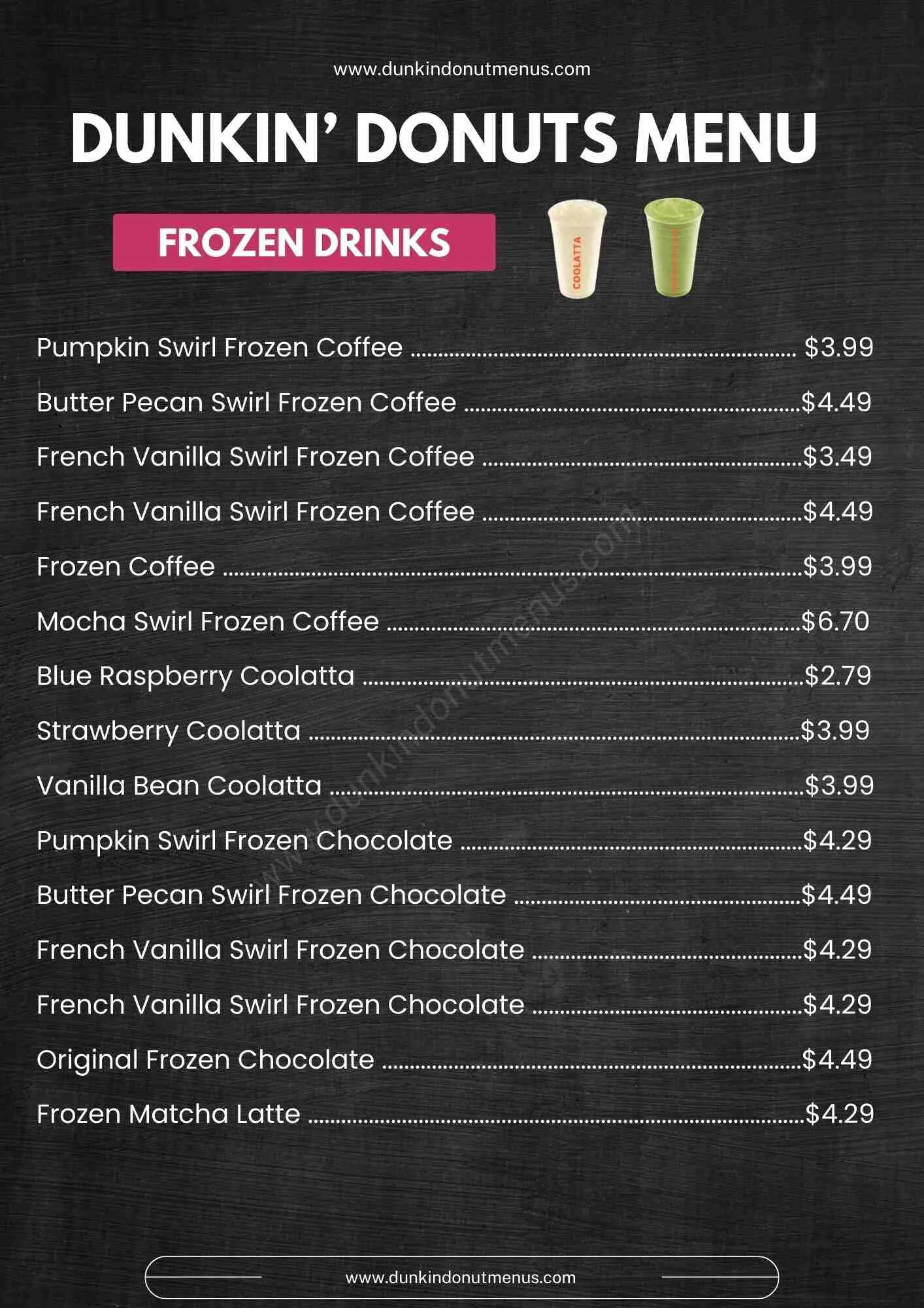 Dunkin' Menus  - Menu Examples, AI Menu Generator