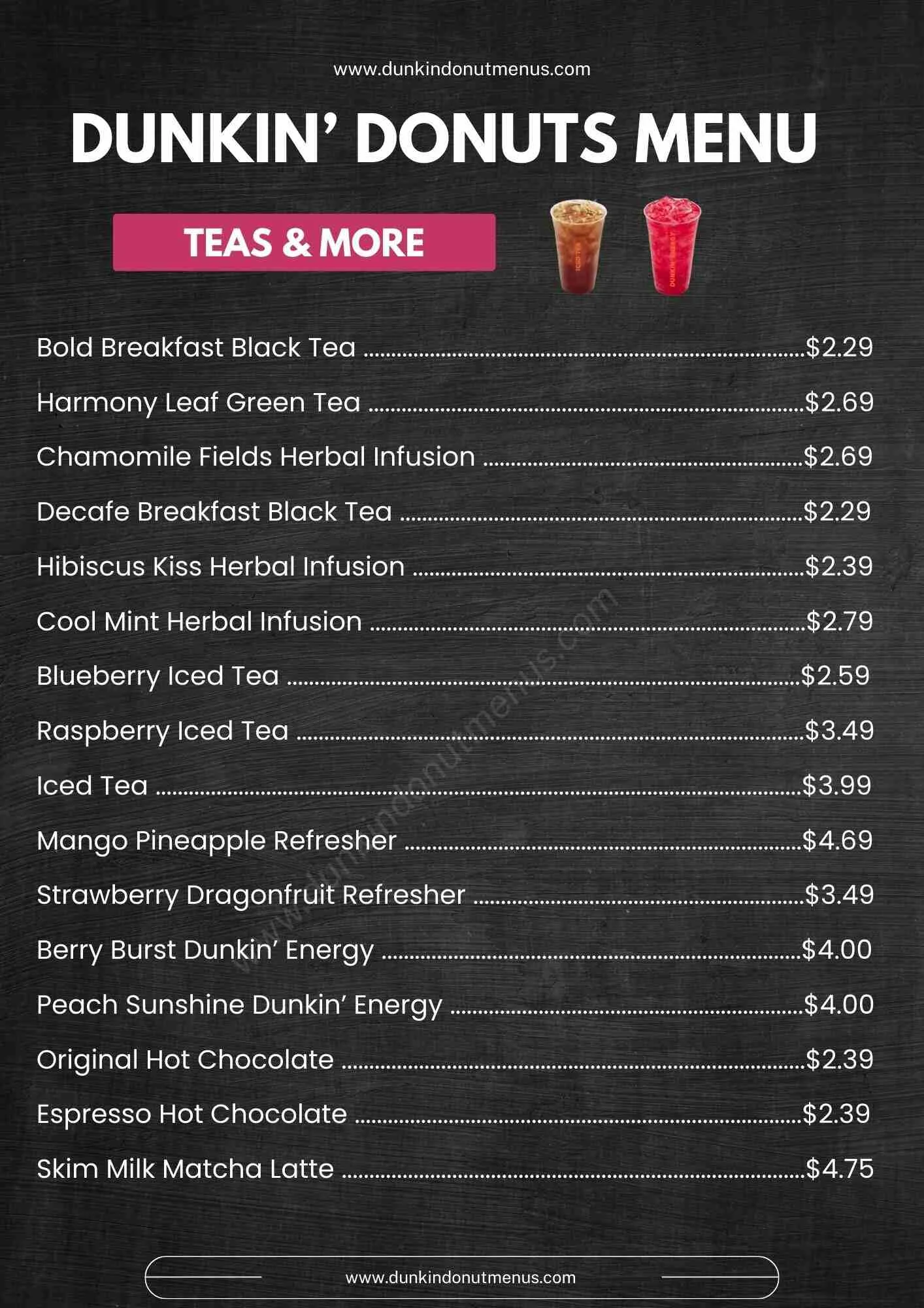 Dunkin' Menus  - Menu Examples, AI Menu Generator