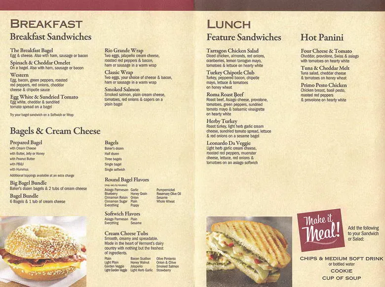 Bruegger's Bagels Menu  - Free AI Menu Generator, 50+ Real Menu Examples