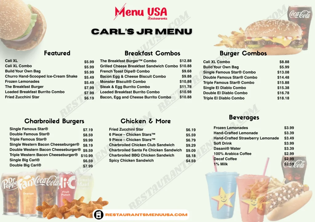 Carl's Jr. Menus  - Menu Examples, AI Menu Generator
