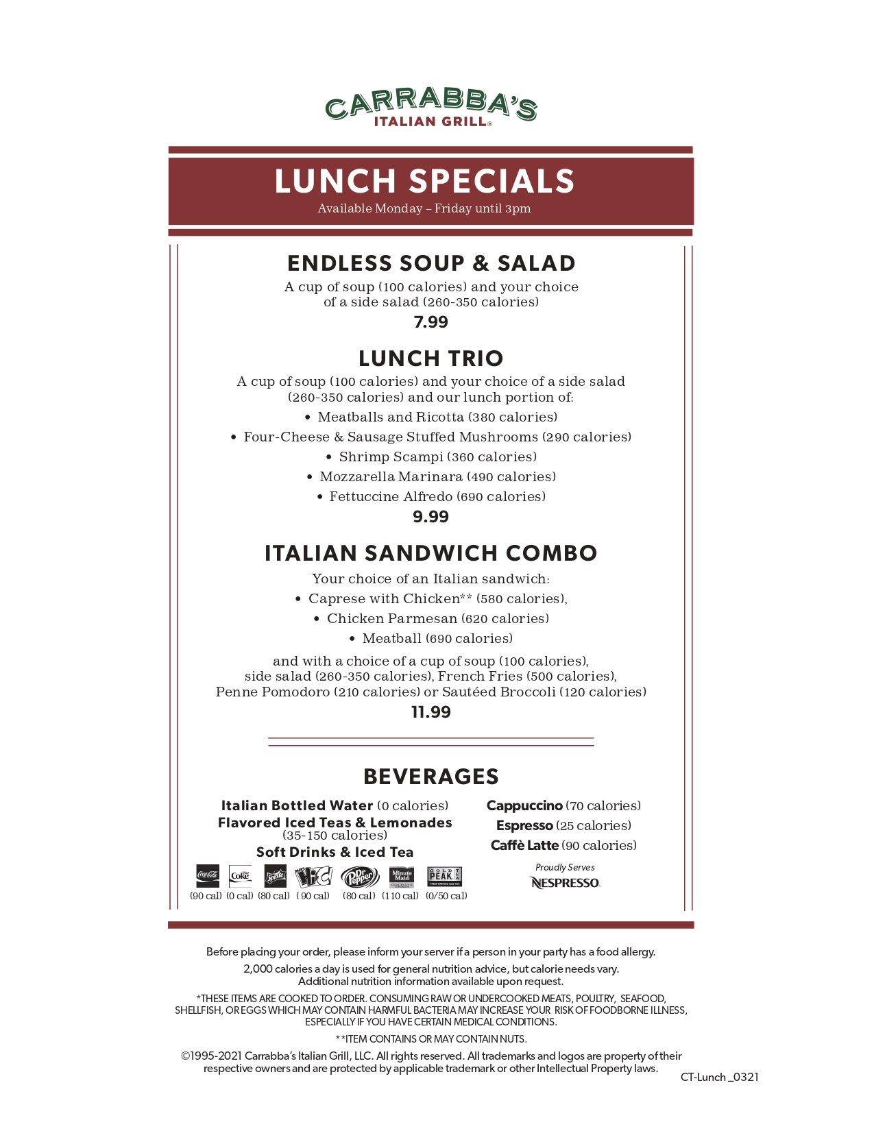 Carrabba's Italian Grill Menu  - Free AI Menu Generator, 50+ Real Menu Examples