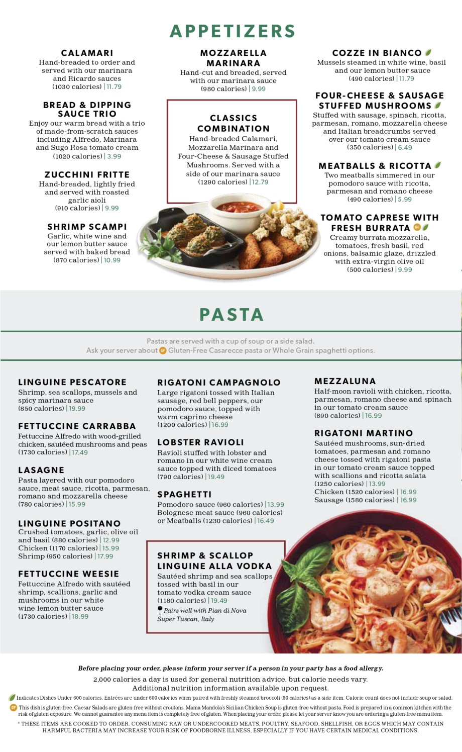 Carrabba's Italian Grill Menu  - Free AI Menu Generator, 50+ Real Menu Examples