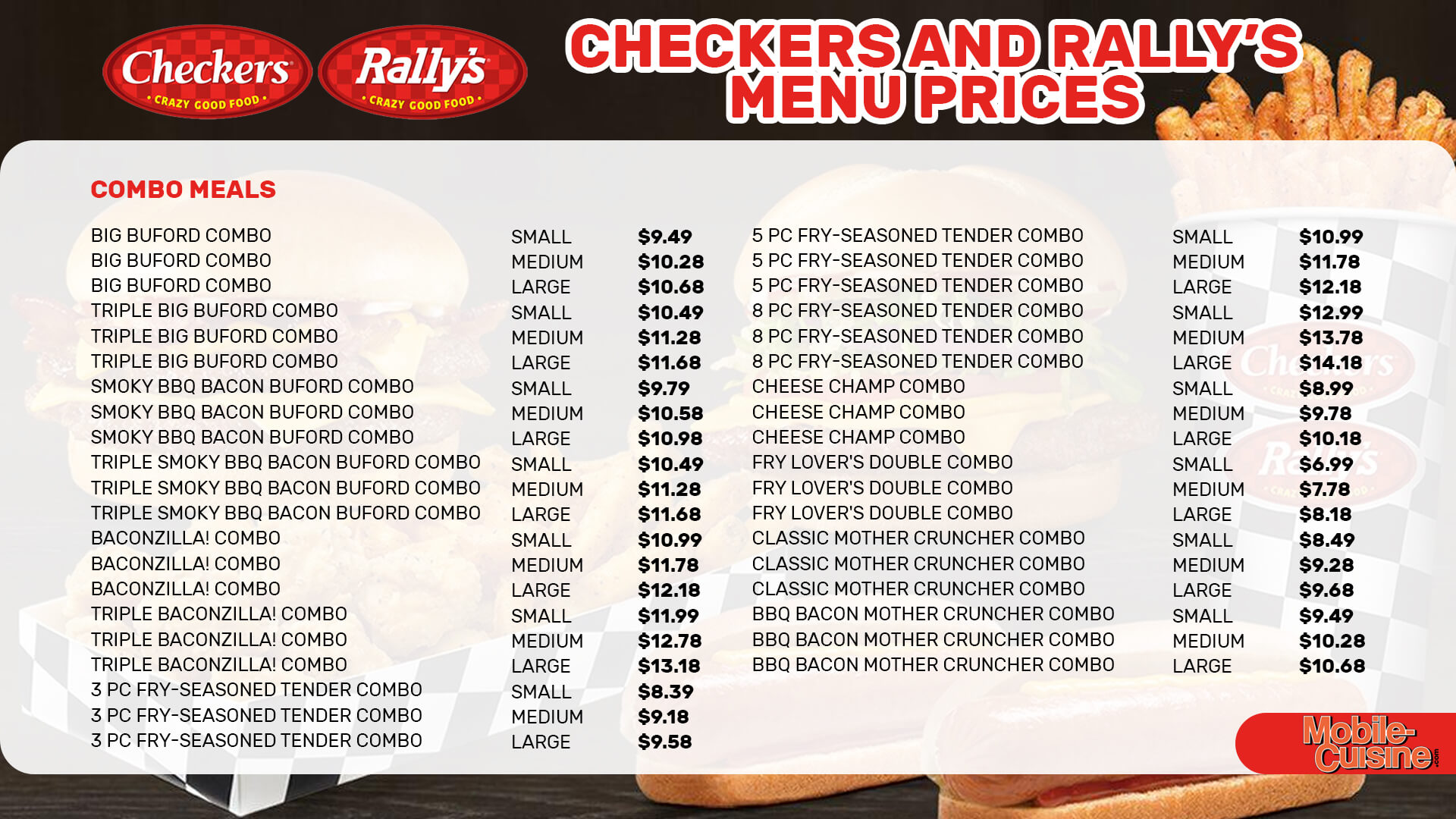 Checkers/Rally’s Menu  - Free AI Menu Generator, 50+ Real Menu Examples