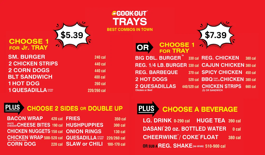 Cook Out Trays Menu - Free AI Menu Generator, 50+ Real Menu Examples