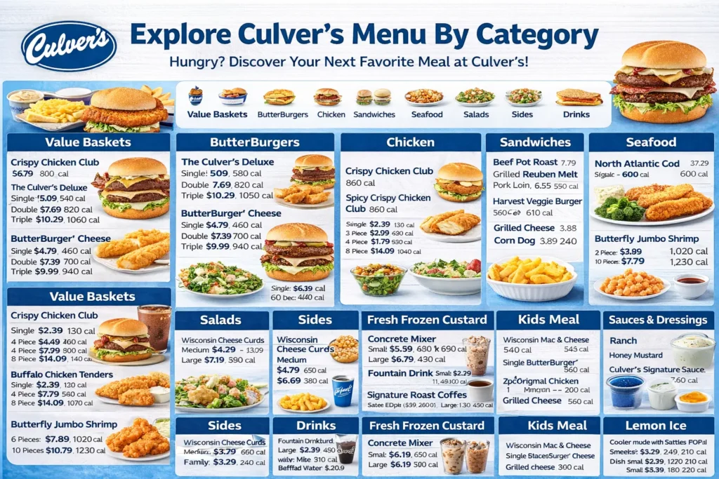Culver's Menus  - Menu Examples, AI Menu Generator