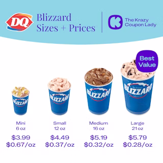 Dairy Queen Size and Prices Menu - Free AI Menu Generator, 50+ Real Menu Examples