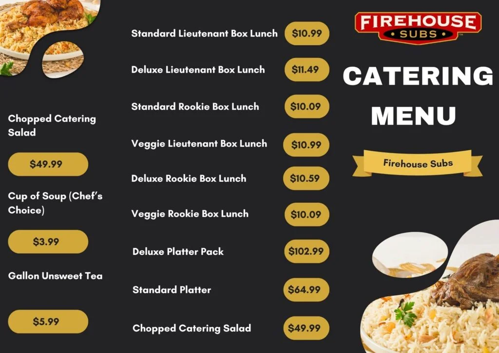 Firehouse Subs Catering Menu with Prices - Free AI Menu Generator, 50+ Real Menu Examples