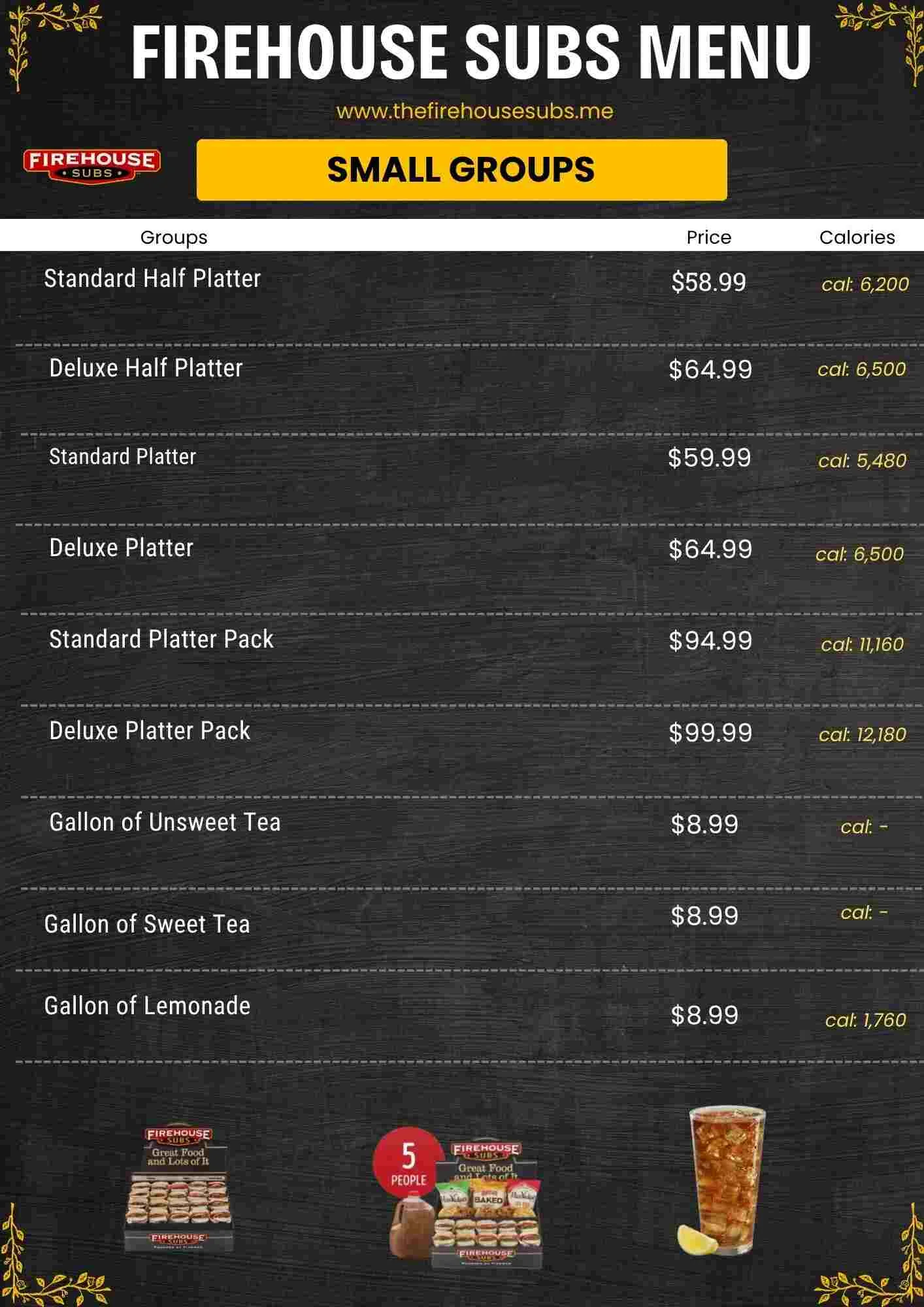 Firehouse Subs Small Group Menu - Free AI Menu Generator, 50+ Real Menu Examples