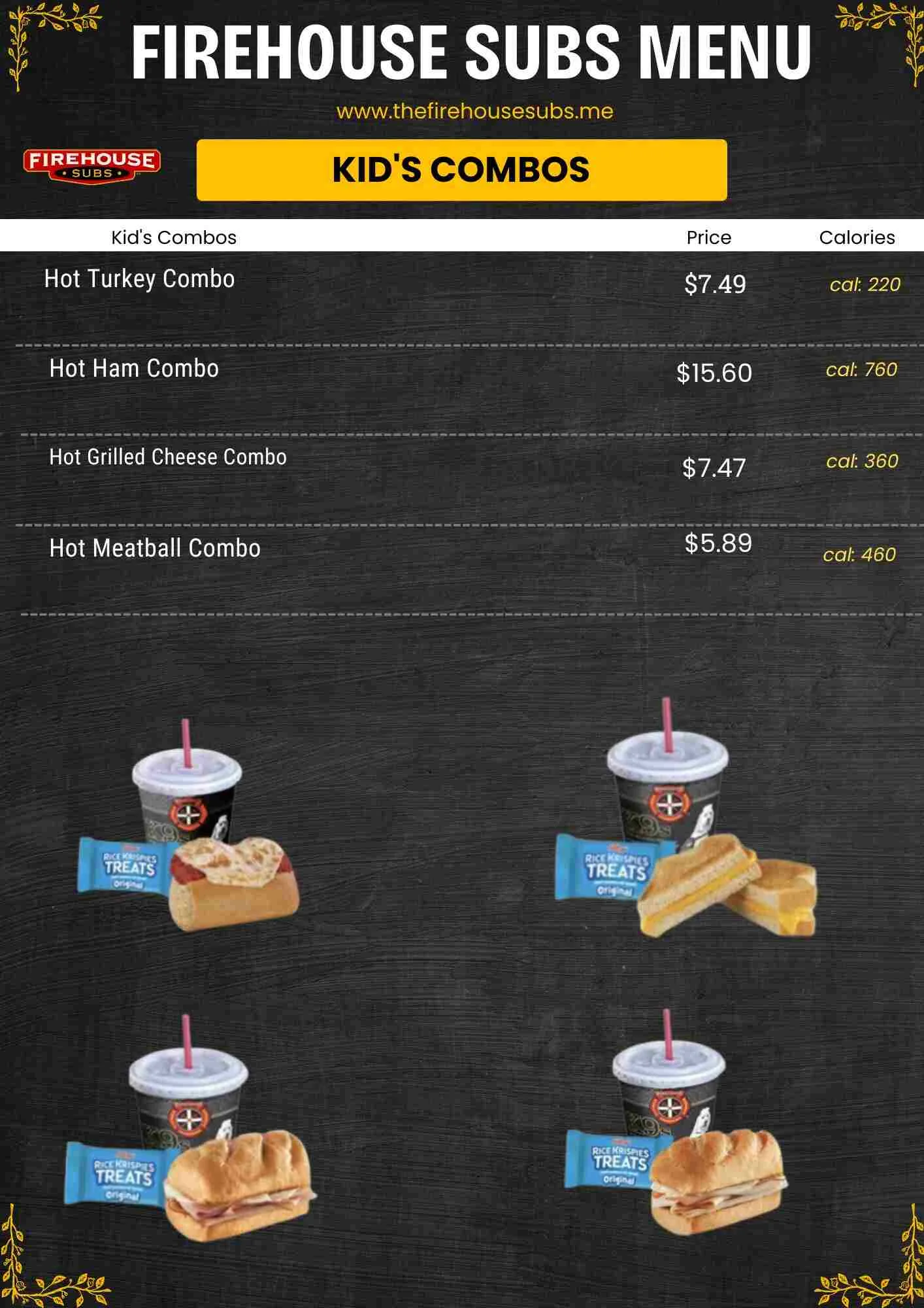 Firehouse Subs Kids Combos Menu - Free AI Menu Generator, 50+ Real Menu Examples