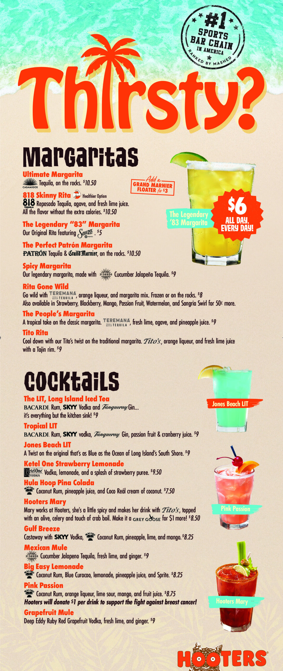 Hooters Menu  - Free AI Menu Generator, 50+ Real Menu Examples