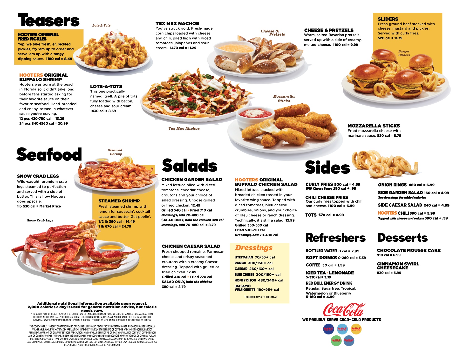 Hooters Menu  - Free AI Menu Generator, 50+ Real Menu Examples