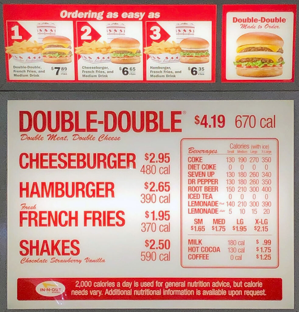 In-N-Out Burger Menus  - Menu Examples, AI Menu Generator