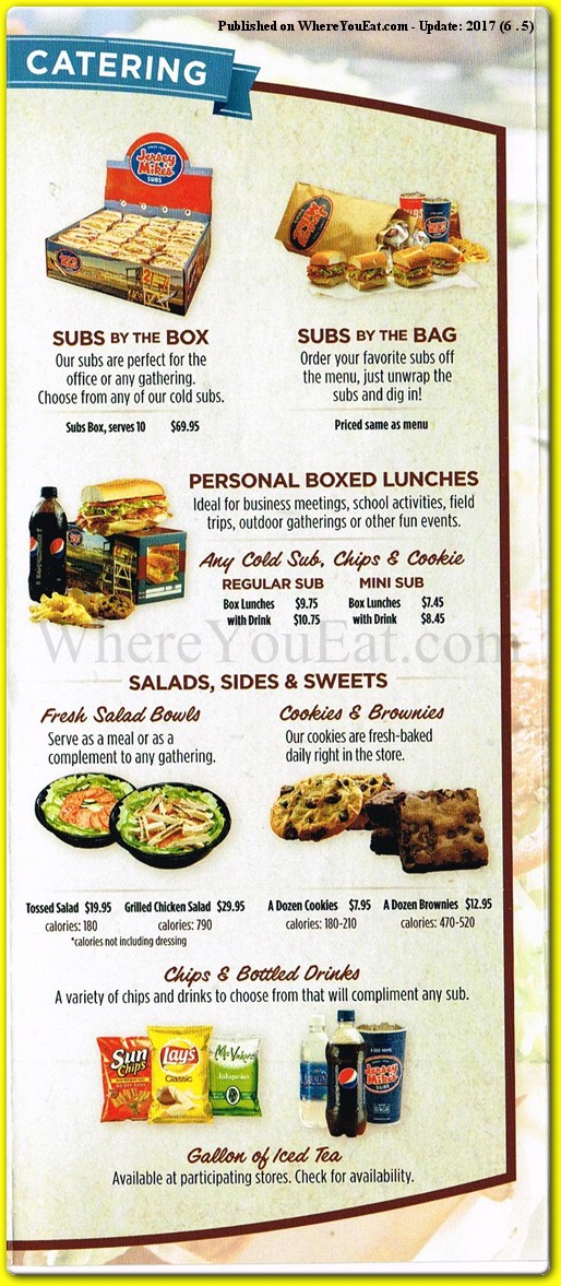 Jersey Mike's Menus  - Menu Examples, AI Menu Generator