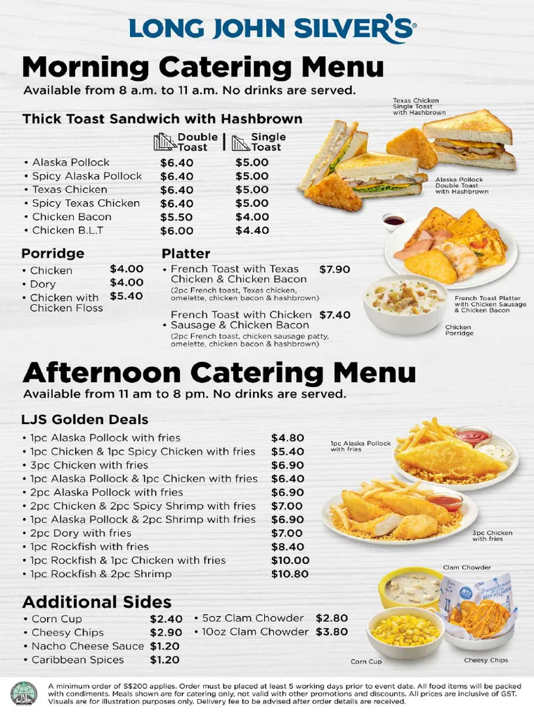 Long John Silver's Menus  - Menu Examples, AI Menu Generator