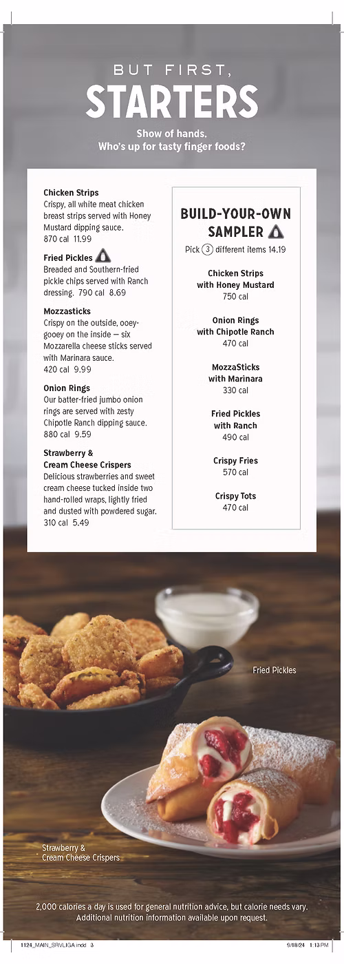 Perkins Restaurant Club Starters Menu - Free AI Menu Generator, 50+ Real Menu Examples