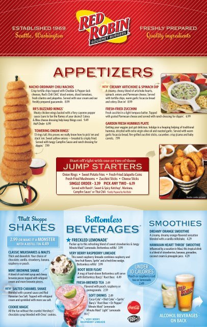 Red Robin Menus  - Menu Examples, AI Menu Generator