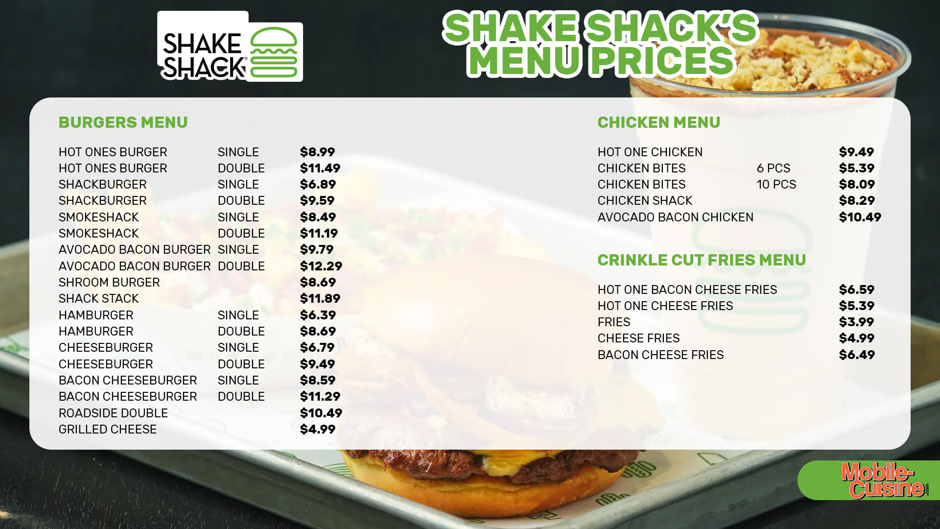 Shake Shack Menus  - Menu Examples, AI Menu Generator