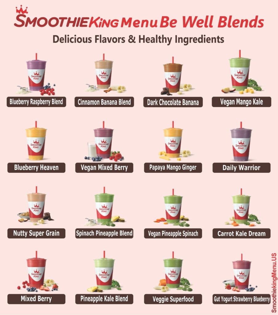 Smoothie King Menu - Free AI Menu Generator, 50+ Real Menu Examples