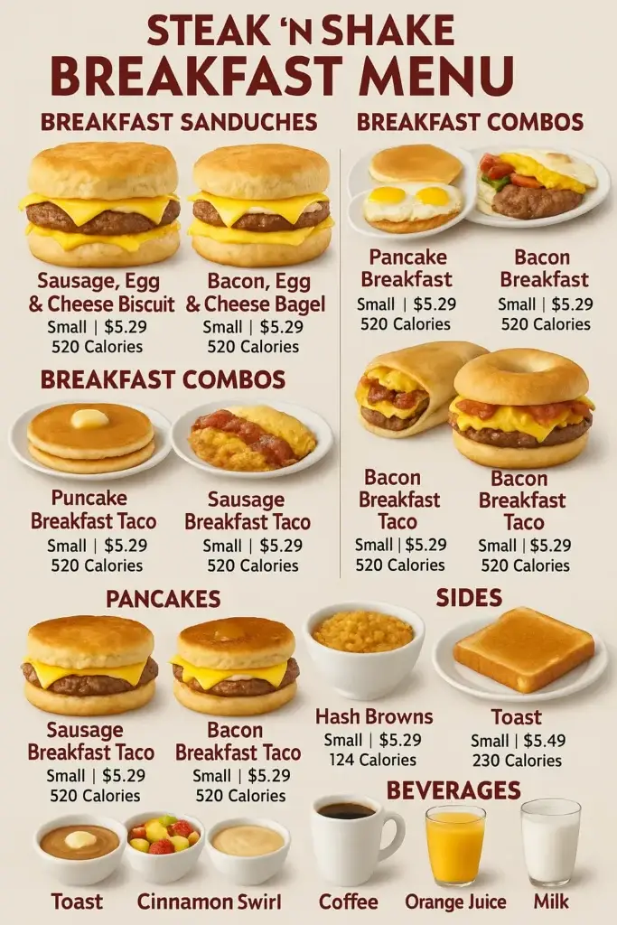 Steak ’n Shake Menu  - Free AI Menu Generator, 50+ Real Menu Examples