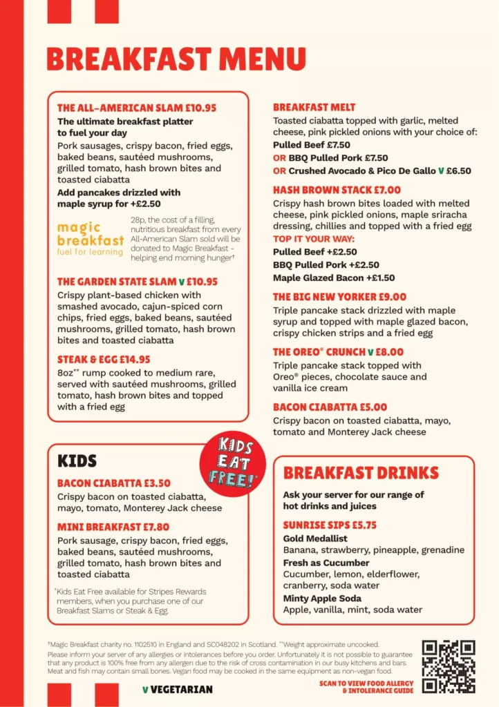 TGI Fridays Menu  - Free AI Menu Generator, 50+ Real Menu Examples