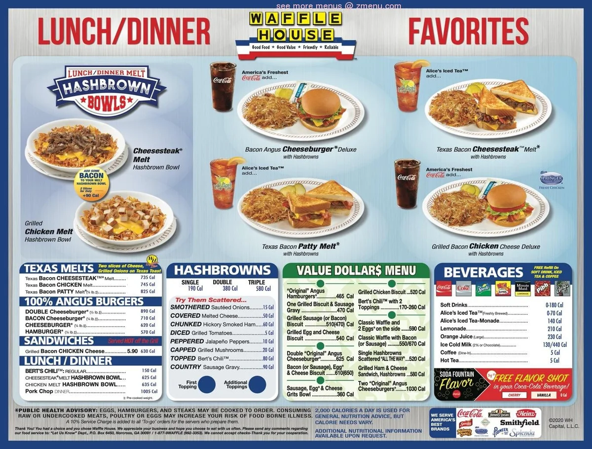 Waffle House Menu  - Free AI Menu Generator, 50+ Real Menu Examples