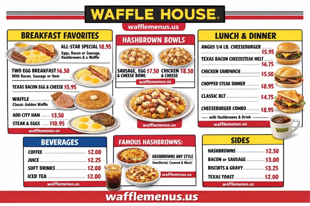 Waffle House Menu  - Free AI Menu Generator, 50+ Real Menu Examples