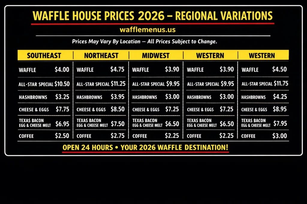 Waffle House Menu  - Free AI Menu Generator, 50+ Real Menu Examples
